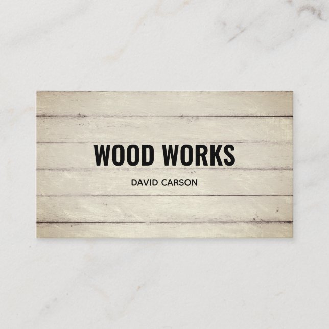 Professional Modern Wood Carpenter Business Card (Front)