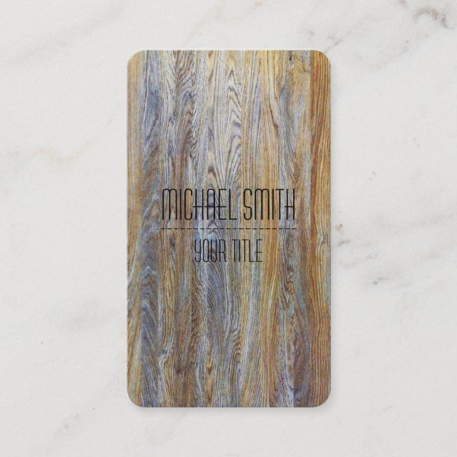 Professional Modern Wood Grain #4 Business Card (Front)