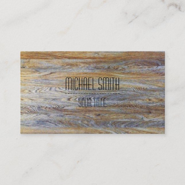 Professional Modern Wood Grain #5 Business Card (Front)
