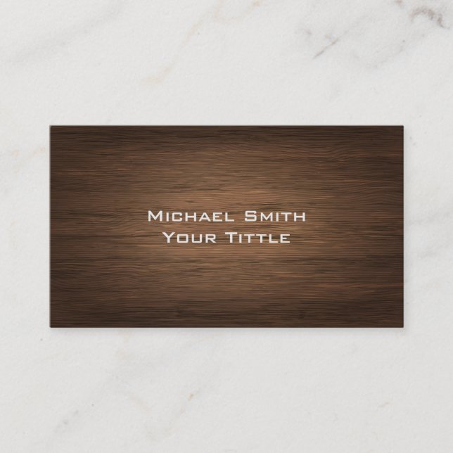 Professional Modern Wood Grain Look Business Card (Front)