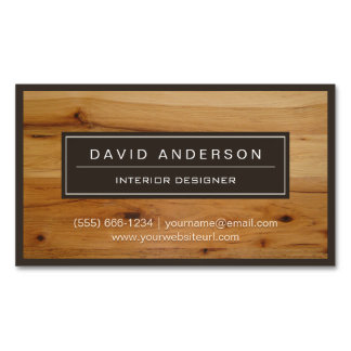 Professional Modern Wood Grain Look Magnetic Business Card