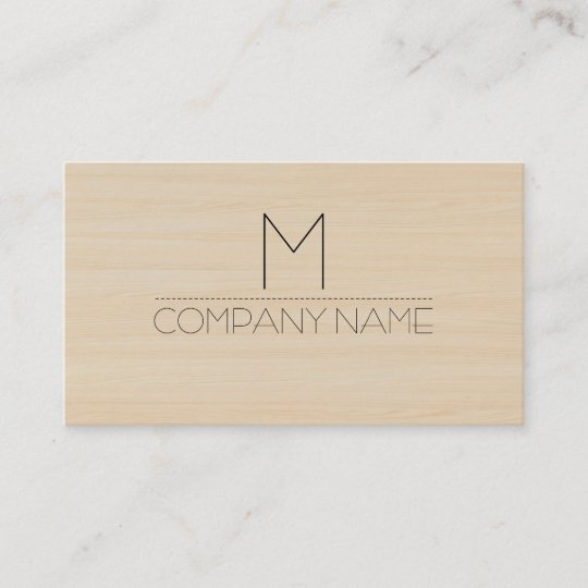 Professional Modern Wood Grain Monogram Business Card Zazzle Com