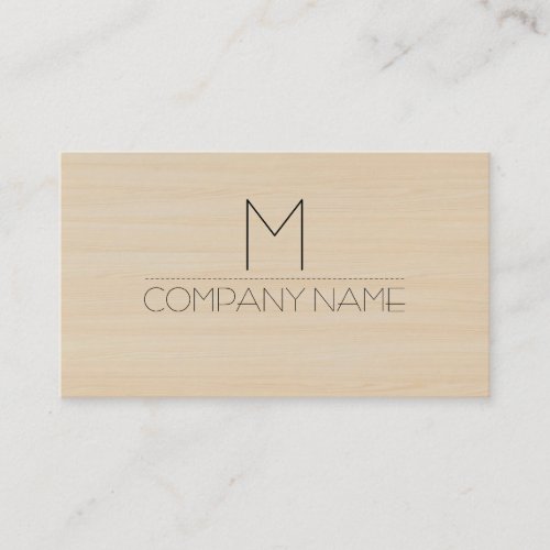 Professional Modern Wood Grain Monogram Business Card