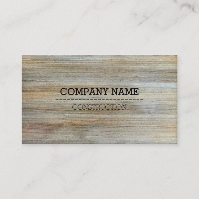 Professional Modern Wood Grain Texture #3 Business Card (Front)