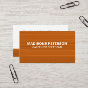 professional Modern Wooden Carpentry Construction Business Card
