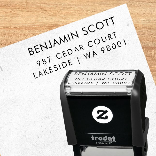 Professional Monochrome Return Address Stamper Self-inking Stamp (Creator Uploaded)