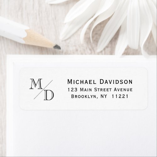 Professional Monogram 2 Initial Simple Basic Clean Label