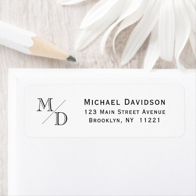 Professional Monogram 2 Initial Simple Basic Clean Label (Insitu)