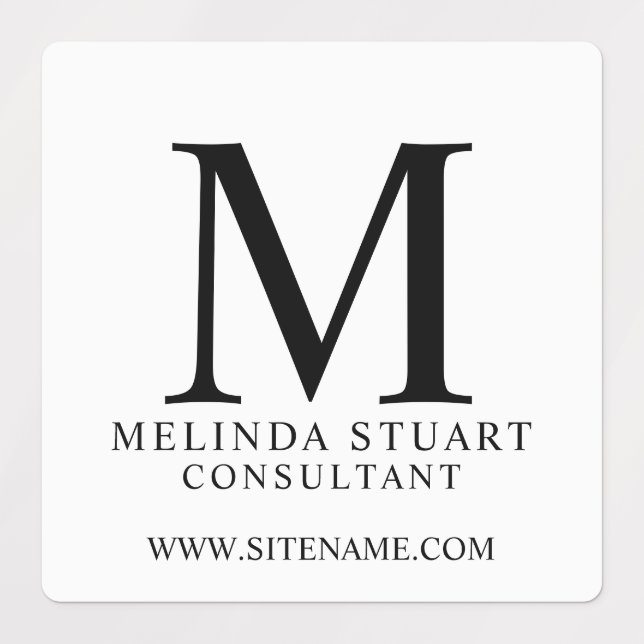 Professional Monogram and Name Business Labels (Design 1)