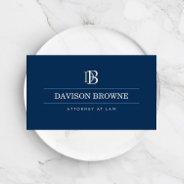 Professional Monogram Attorney, Lawyer Blue Business Card at Zazzle