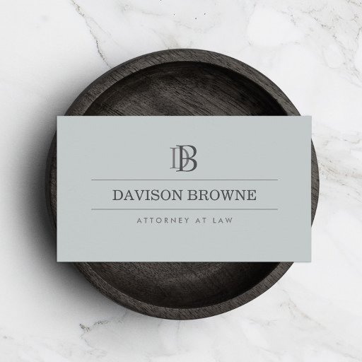 Customizable Professional Monogram Attorney, Lawyer Slate Business Card