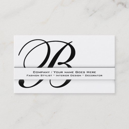 Customizable Professional monogram "B" business CUSTOM Business Card Templates