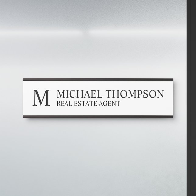 Professional Monogram Black and White Door Sign (Creator Uploaded)