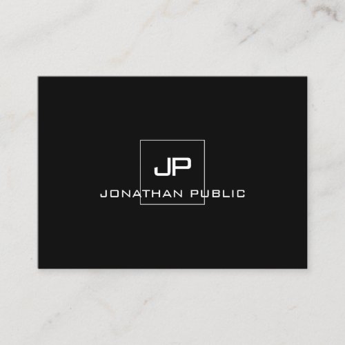 Professional Monogram Black White Elegant Modern Business Card