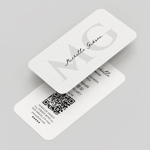 Professional Monogram Black White Elegant Modern Business Card