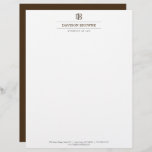Professional Monogram Brown on White Letterhead<br><div class="desc">Your initials create a professional monogram logo when paired with your name or business name on this customizable letterhead template. A clean and classic design for attorneys,  legal professionals,  businesses,  accountants,  consultants and more. Design by 1201AM Design Studio | www.1201am.com</div>