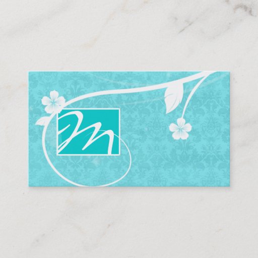 Customizable Professional Monogram Business Card Floral