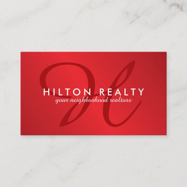 Professional Monogram  Business Card Template (Front)