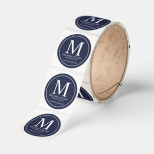Professional Monogram Business Classic Round Sticker