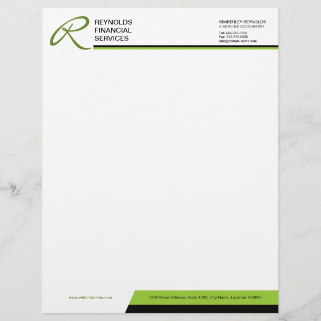 Professional Monogram Business Letterhead (Front)