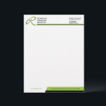Professional Monogram Business Letterhead<br><div class="desc">© Socialite Designs. Professional business letterhead design incorporates a two-color header and footer,  and a dark green header monogram.  The two-color bar in the header can be moved and re-sized. Our design matches the Professional Monogram business cards.</div>