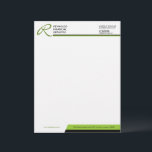 Professional Monogram Business Letterhead<br><div class="desc">© Socialite Designs. Professional business letterhead design incorporates a two-color header and footer,  and a dark green header monogram.  The two-color bar in the header can be moved and re-sized. Our design matches the Professional Monogram business cards.</div>