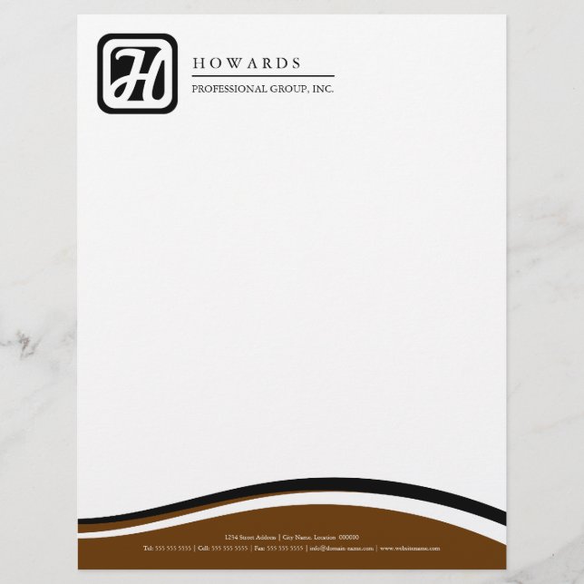 Professional Monogram Business Letterhead (Front)