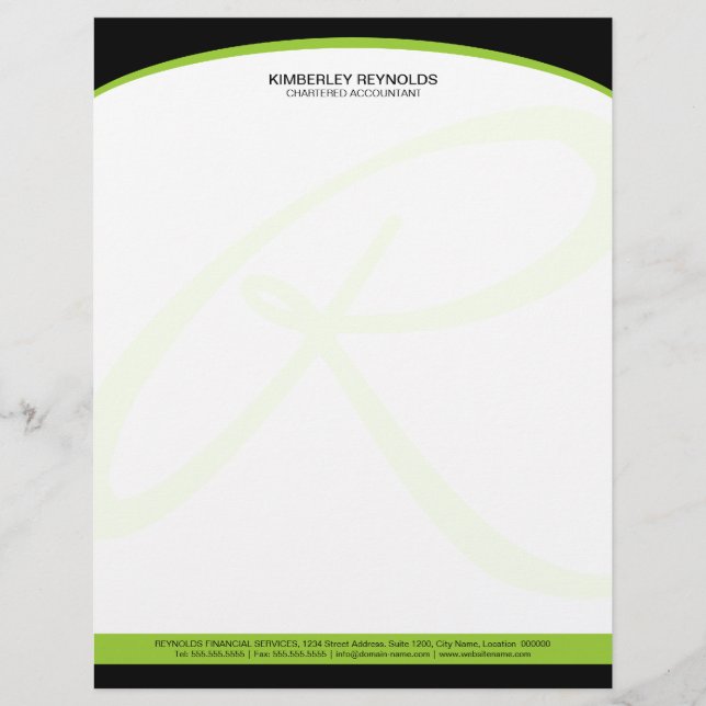 Professional Monogram Business Letterhead (Front)