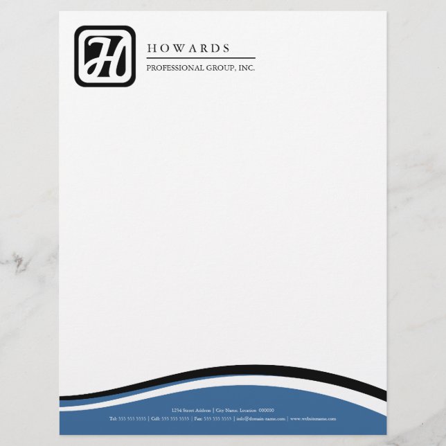 Professional Monogram Business Letterhead (Front)