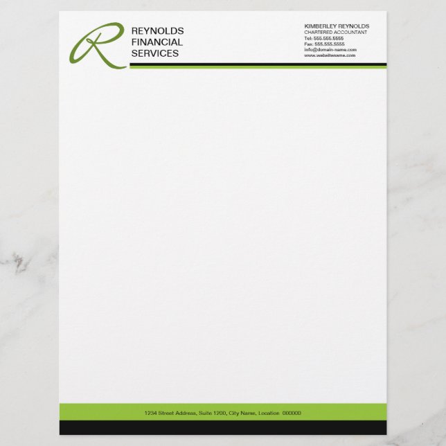 Professional Monogram Business Letterhead (Front)