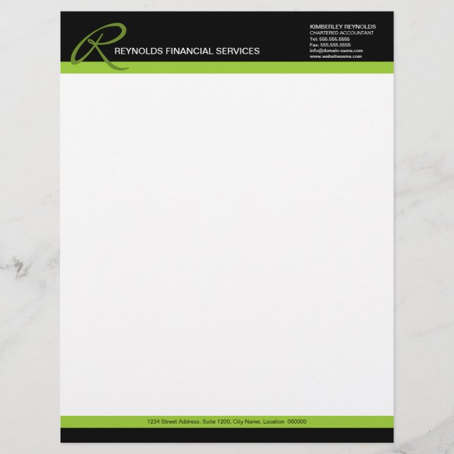 Professional Monogram Business Letterhead (Front)