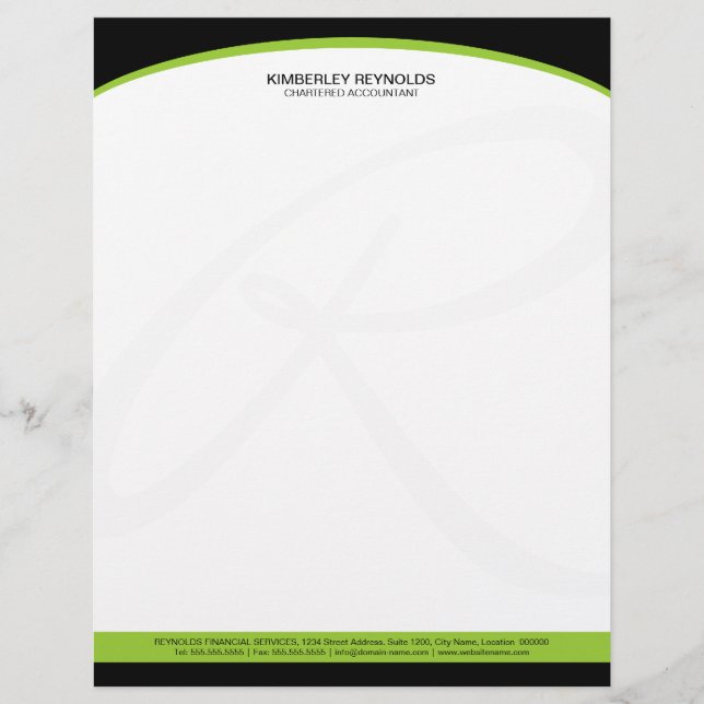 Professional Monogram Business Letterhead (Front)