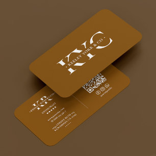 Professional Monogram Chocolate Brown Modern Business Card
