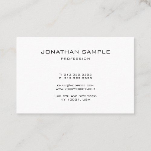 Professional Monogram Clean Design Graceful Plain Business Card