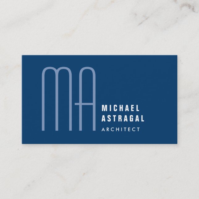 Professional Monogram Custom Color Business Card (Front)