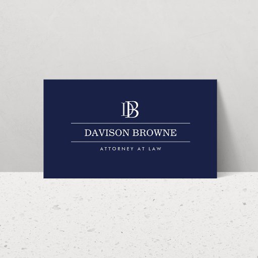 Customizable YOUR INITIALS LOGO/MONOGRAM on Blue Business Card