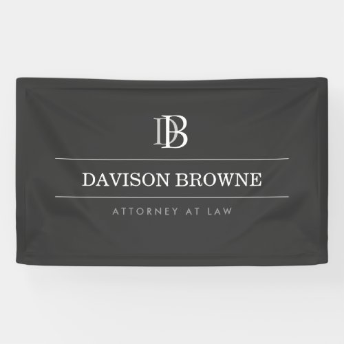 Professional Monogram Dark Gray Banner