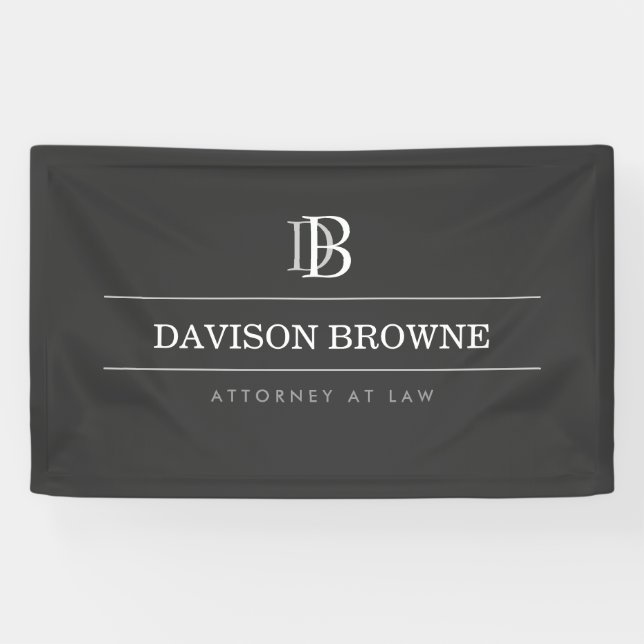 Professional Monogram Dark Gray Banner (Horizontal)