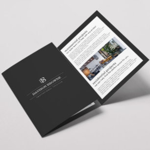 Professional Monogram Dark Gray Brochure