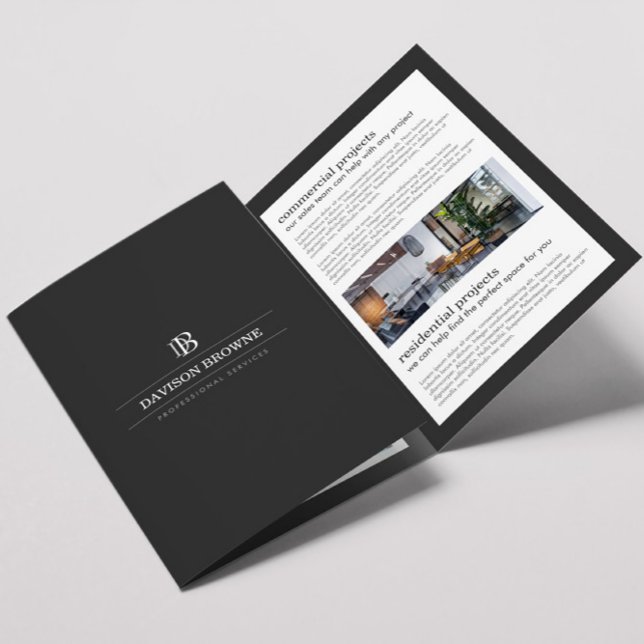 Professional Monogram Dark Gray Brochure (Creator Uploaded)