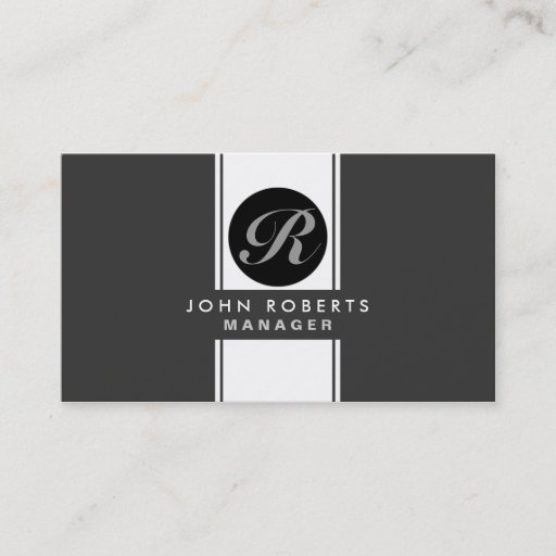 Customizable Professional Monogram Elegant Black Groupon Business Cards