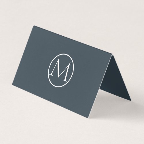 Professional Monogram Elegant Charcoal Business Card