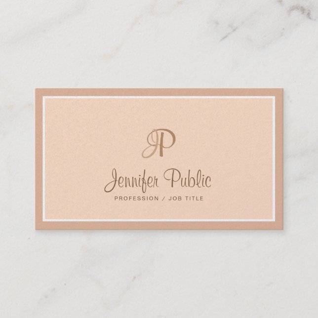 Professional Monogram Elegant Colors Pearl Luxury Business Card (Front)