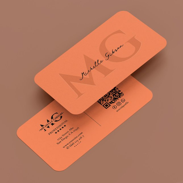 Professional Monogram Elegant Coral Initials Business Card (Professional Monogram Elegant Coral Initials Business Card
)