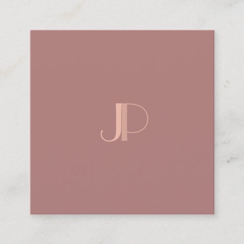 Professional Monogram Elegant Initial Letter Cool Square Business Card