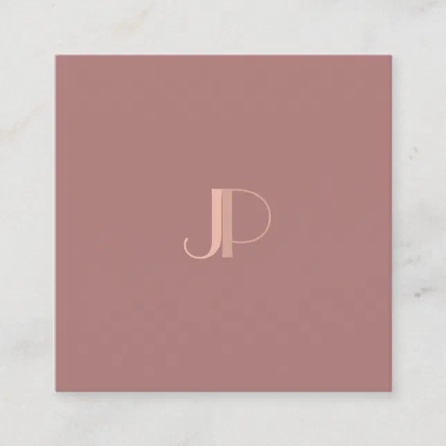 Professional Monogram Elegant Initial Letter Cool Square Business Card ...