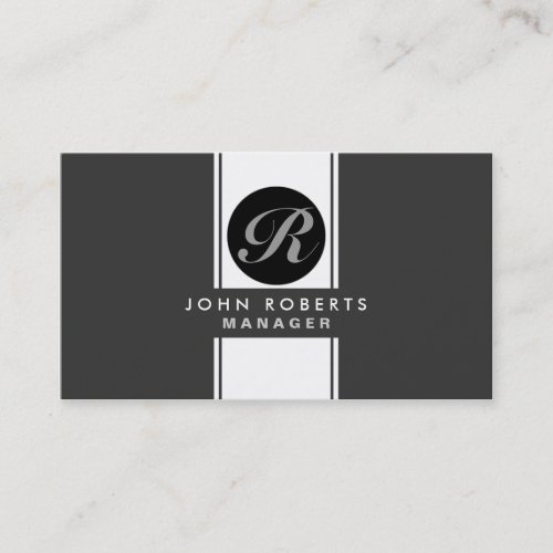 Professional Monogram Elegant Modern Black Business Card Template