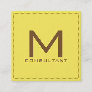 Professional Monogram Elegant Modern Corn Square Business Card