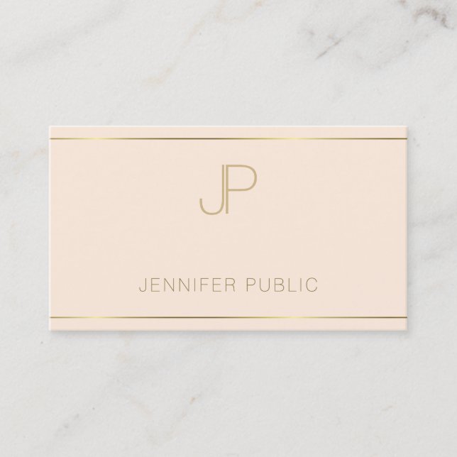 Professional Monogram Elegant Modern Plain Premium Business Card (Front)