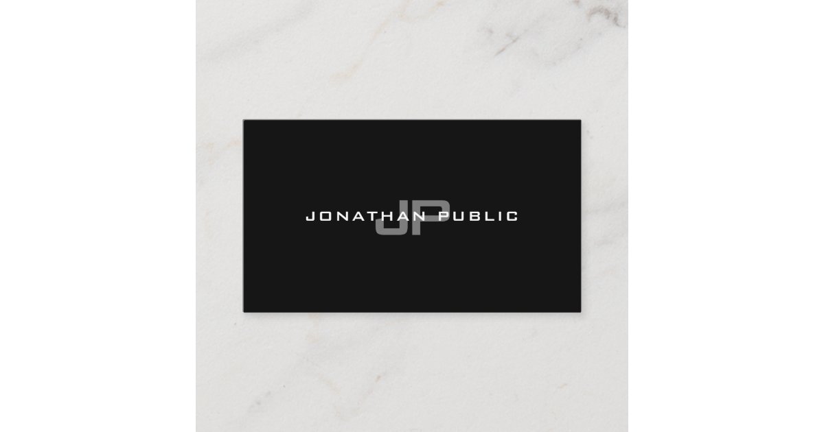 Professional Monogram Elegant Modern Simple Plain Business Card | Zazzle